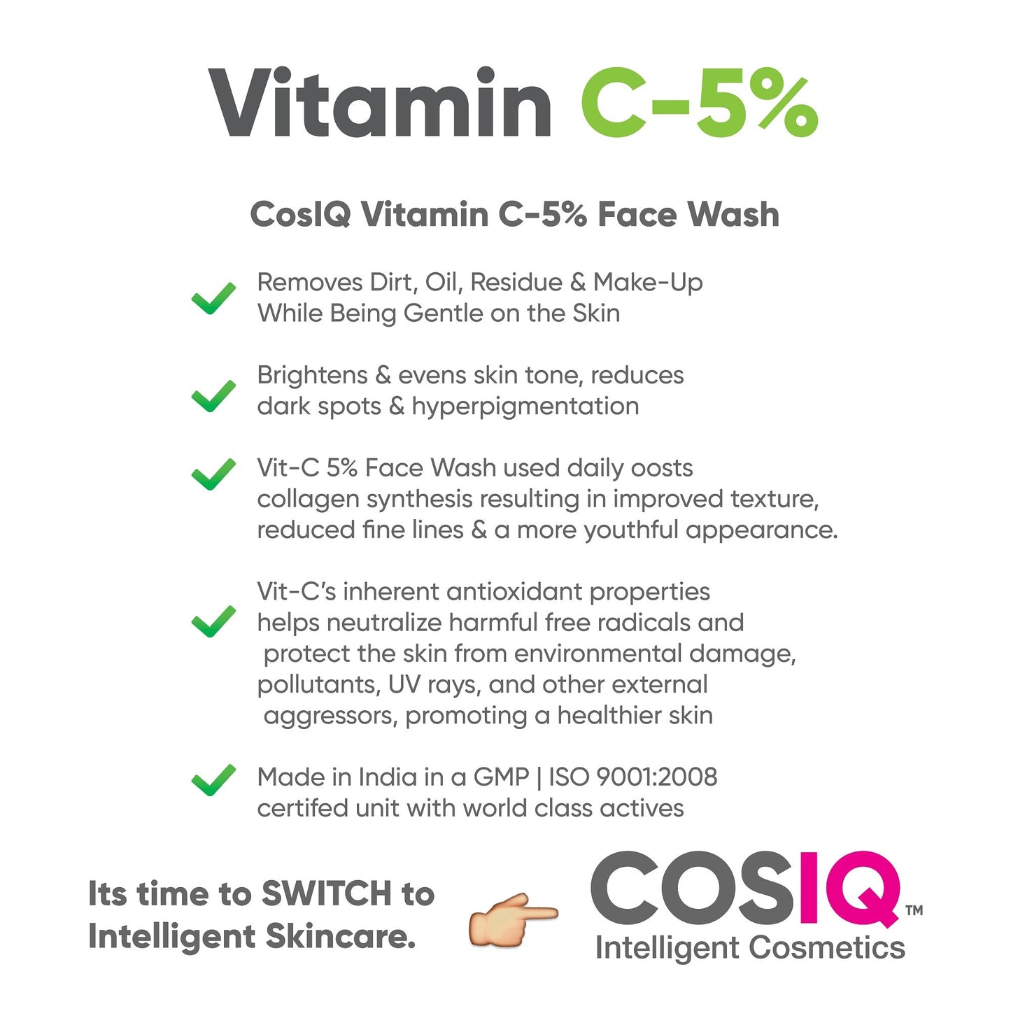 Vitamin C-5% Brightening and Glow Face Wash, 100 ml
