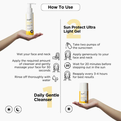 Sun Protect Ultra Light Gel SPF 40 PA++++ with Vitamin C & Daily Gentle Cleanser