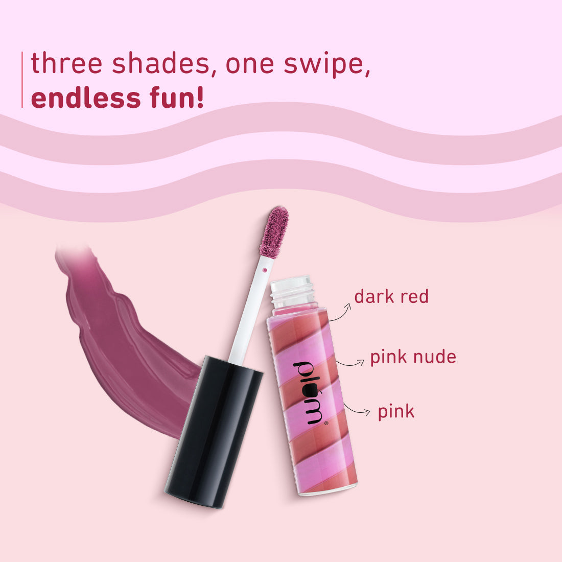 Plum Soft Swirl Lip Gloss | 3 Shades In 1