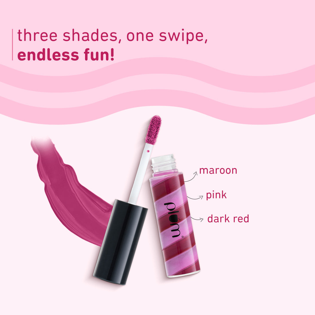 Plum Soft Swirl Lip Gloss | 3 Shades In 1