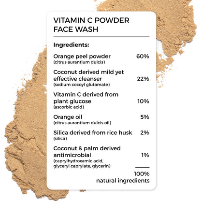 Vitamin C Powder Face Wash For Bright, Glowing Skin, 30g