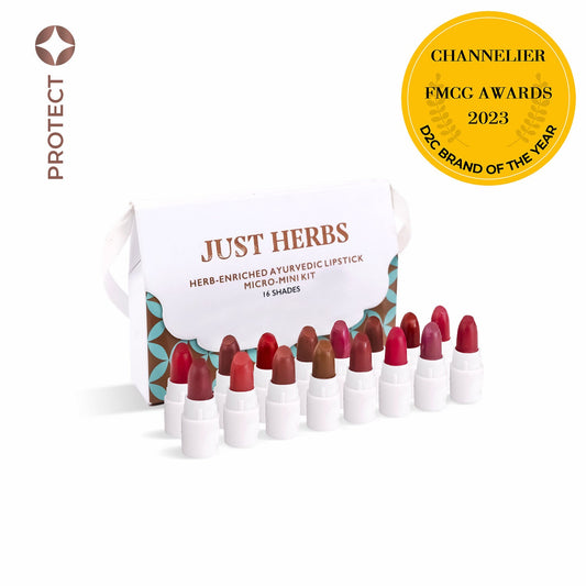 Herb Enriched Ayurvedic Lipstick Micro-Mini Kit - 16 shades