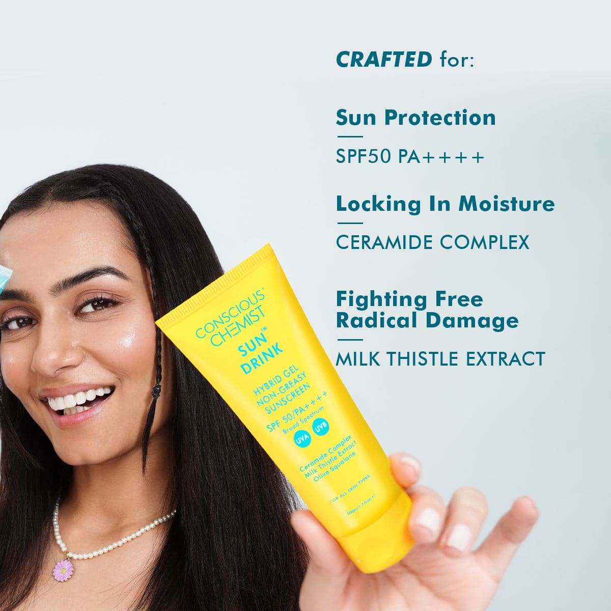 Hybrid Dewy-Finish Ceramide Sunscreen SPF50 PA++++ | Oil Free