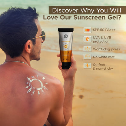 Sunscreen Gel SPF 50 PA+++ | Non-Comedogenic | Oil-Free | Non-Sticky | No white cast | Gel based formula