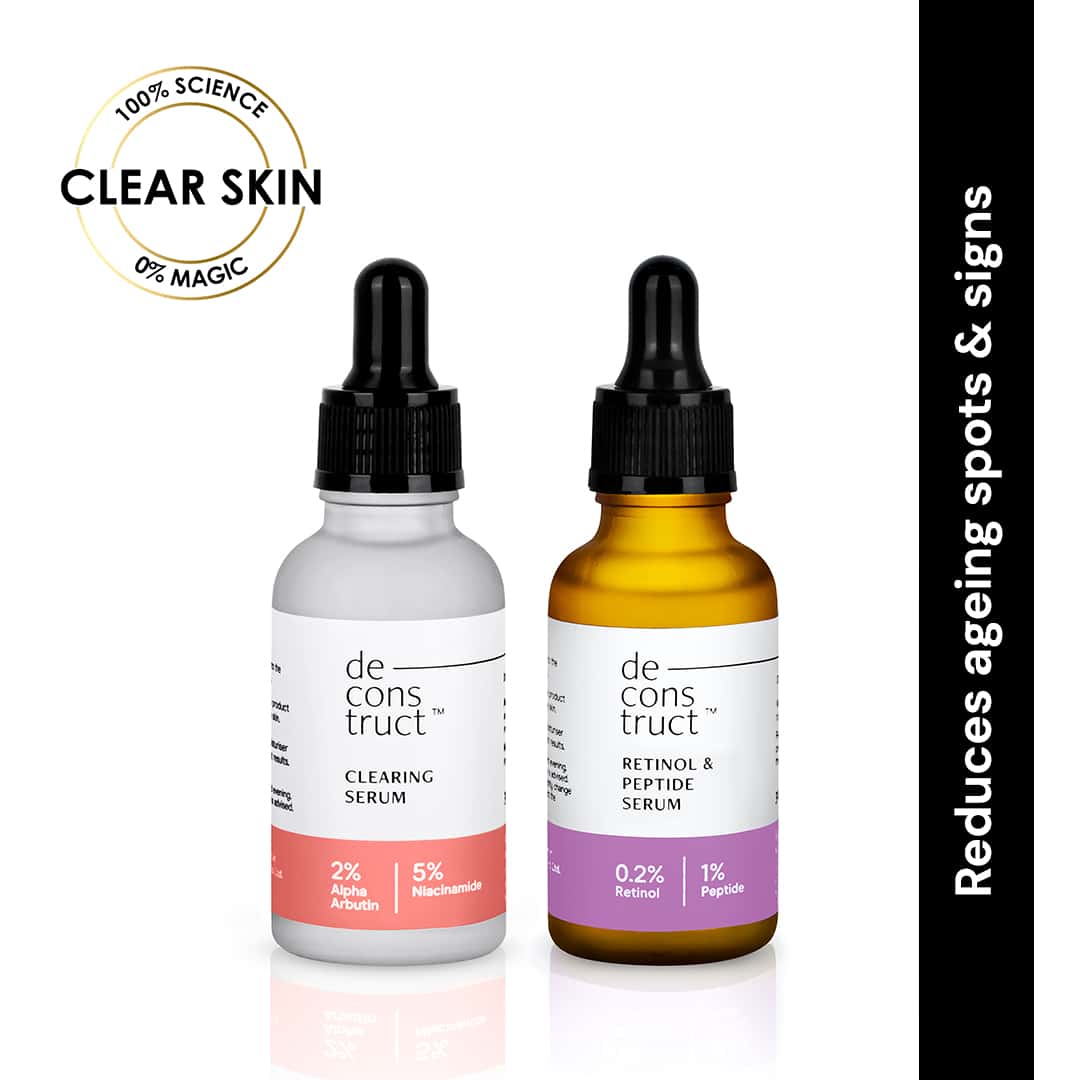 Daily AM PM Young & Clear Skin Duo- Clearing Serum + Retinol & Peptide Serum