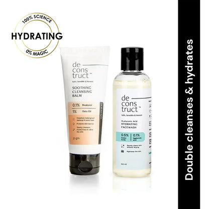 Daily Double Cleansing Duo for Dry Skin - Soothing Cleansing Balm +  Hydrating Face Wash