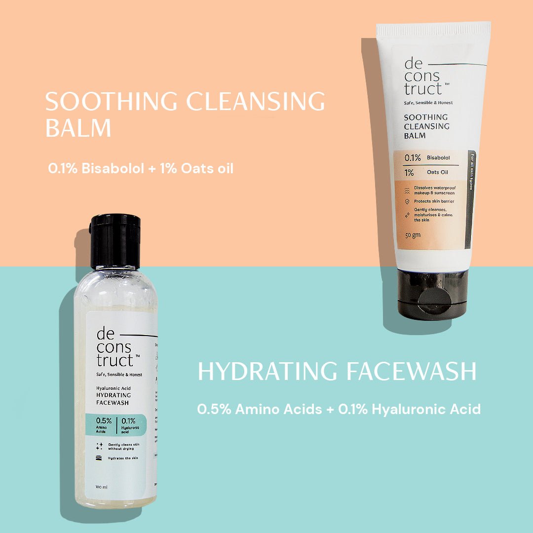 Daily Double Cleansing Duo for Dry Skin - Soothing Cleansing Balm +  Hydrating Face Wash