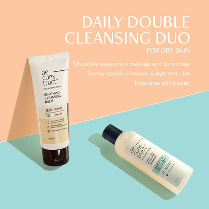 Daily Double Cleansing Duo for Dry Skin - Soothing Cleansing Balm +  Hydrating Face Wash
