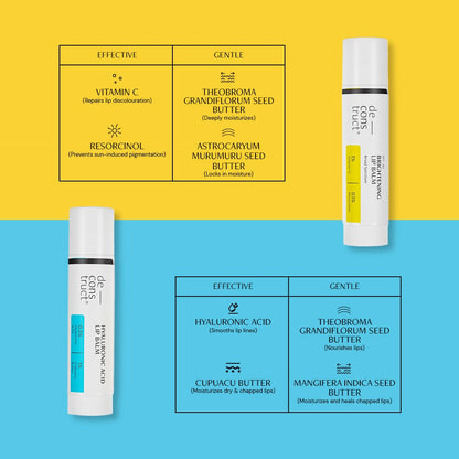 Day & Night Lip Care Duo | Brightening Lip Balm + Hyaluronic Acid Lip Balm