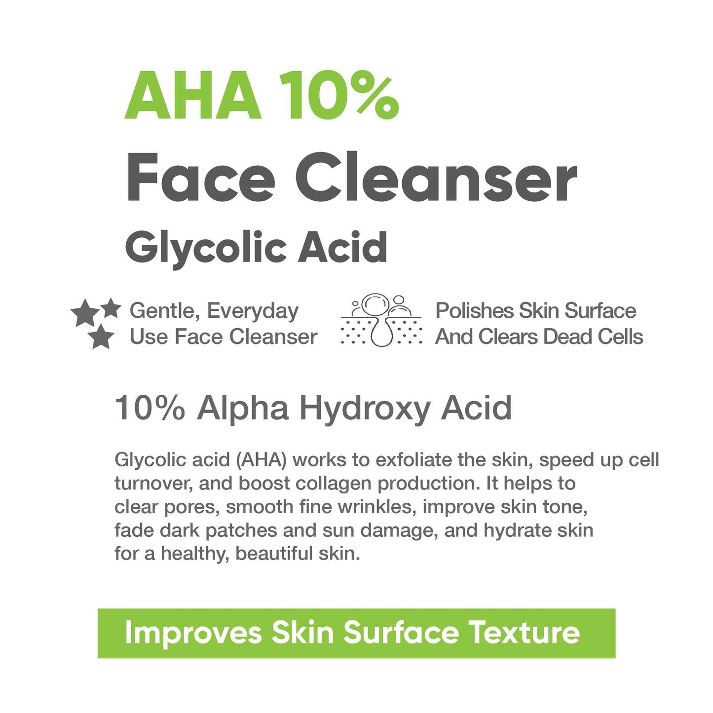 Glycolic Acid Face Cleanser AHA-10%, 100ml