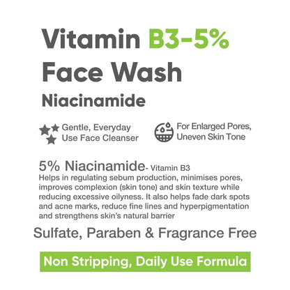 Vitamin B3-5% Niacinamide Face Wash for Smooth and Even Skin, 100 ml