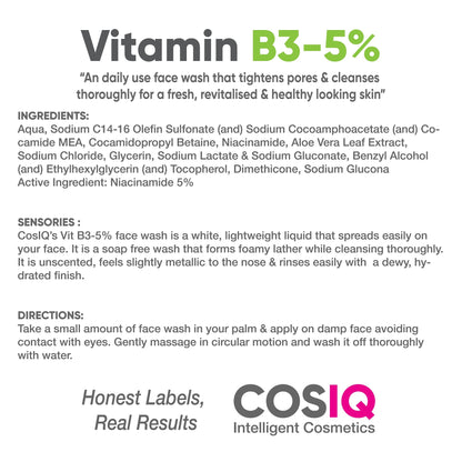 Vitamin B3-5% Niacinamide Face Wash for Smooth and Even Skin, 100 ml