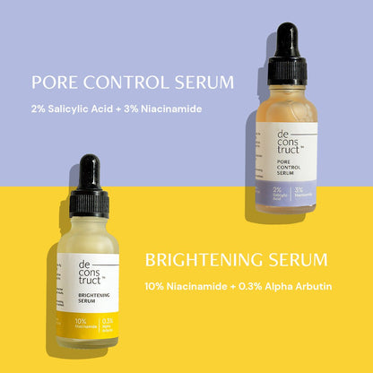 Oil Control Duo - Pore Control Serum + Brightening Serum