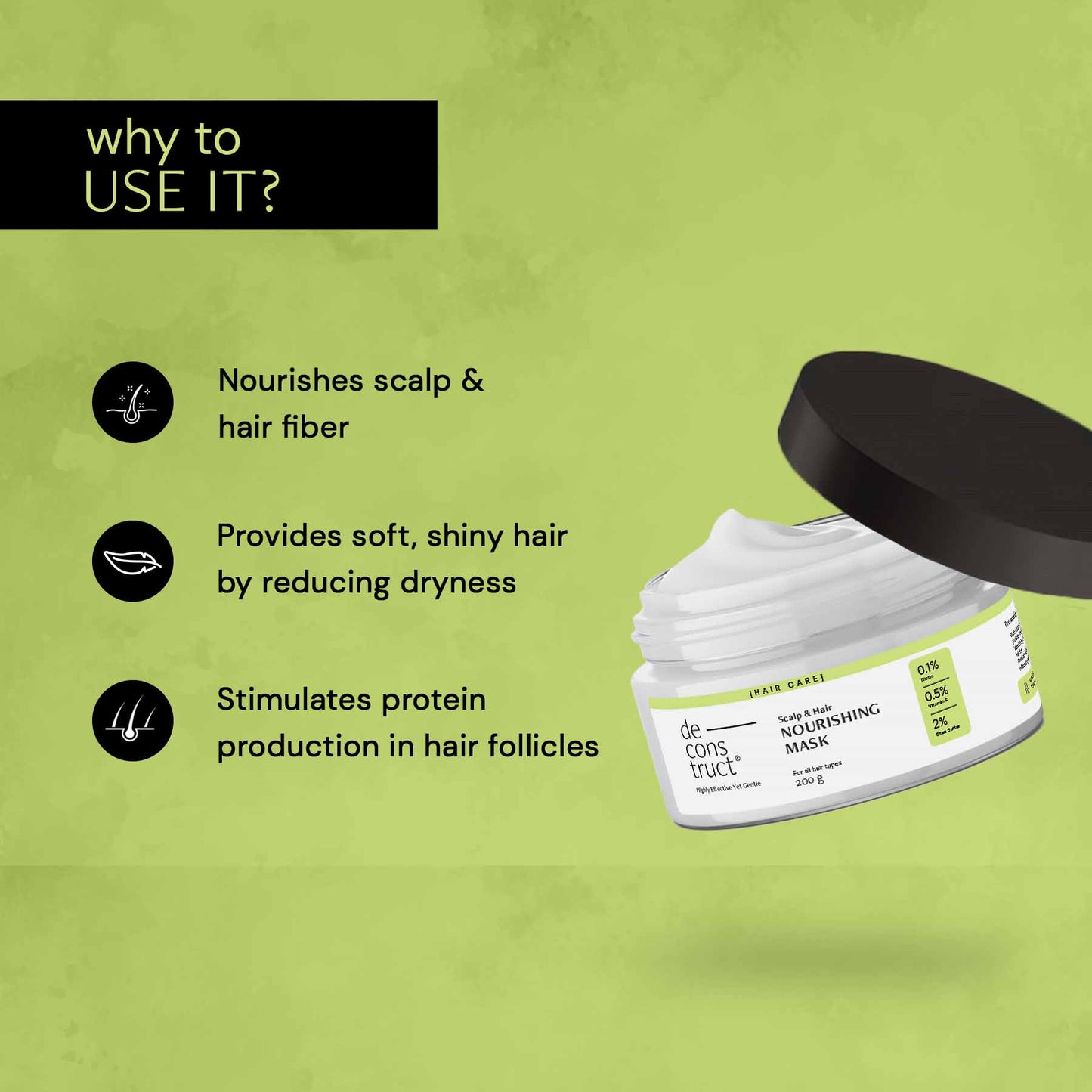 Scalp & Hair Nourishing Mask -  0.1% Biotin + 0.5% Vitamin F + 2% Shea Butter