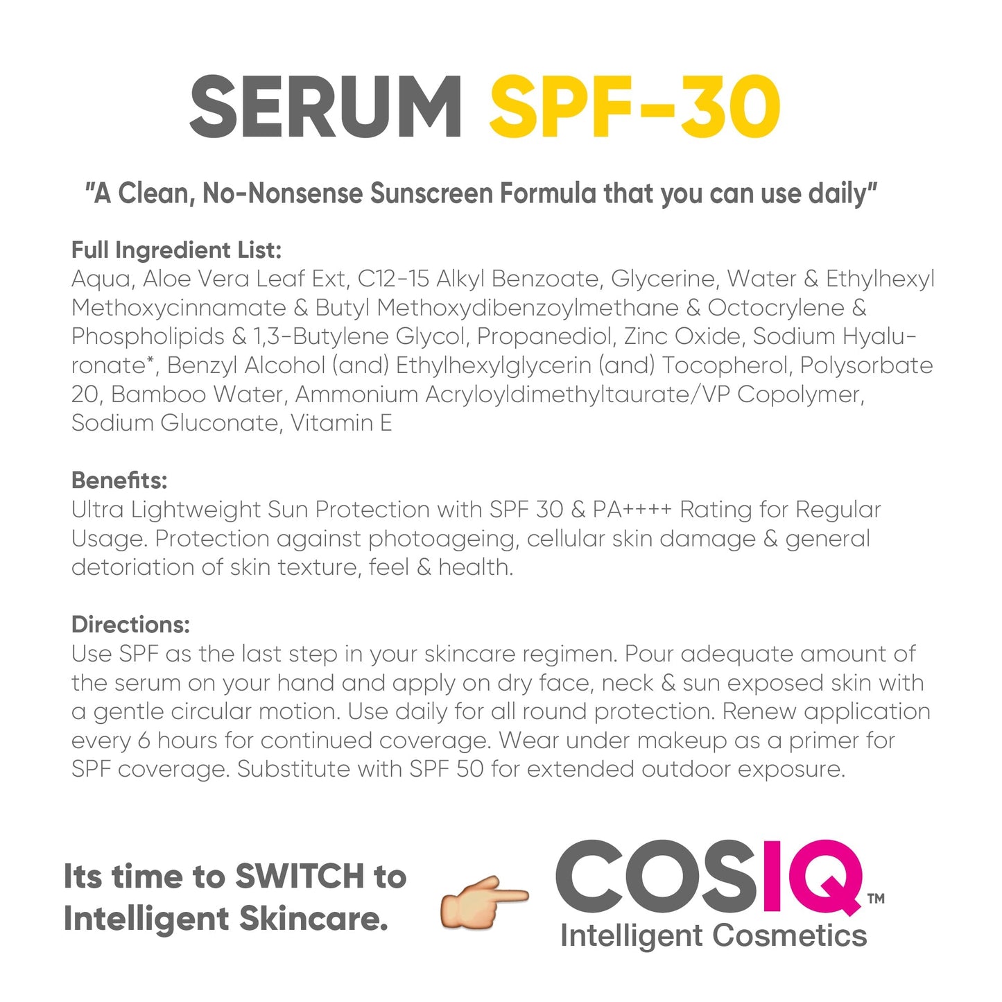 SPF 30 Sunscreen Serum, 100ml