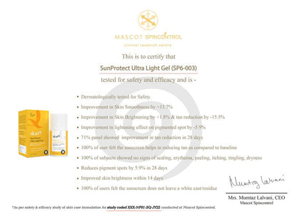 Sun Protect Ultra Light Non Sticky Sunscreen Gel: SPF 40 PA++++ with Vitamin C Pack