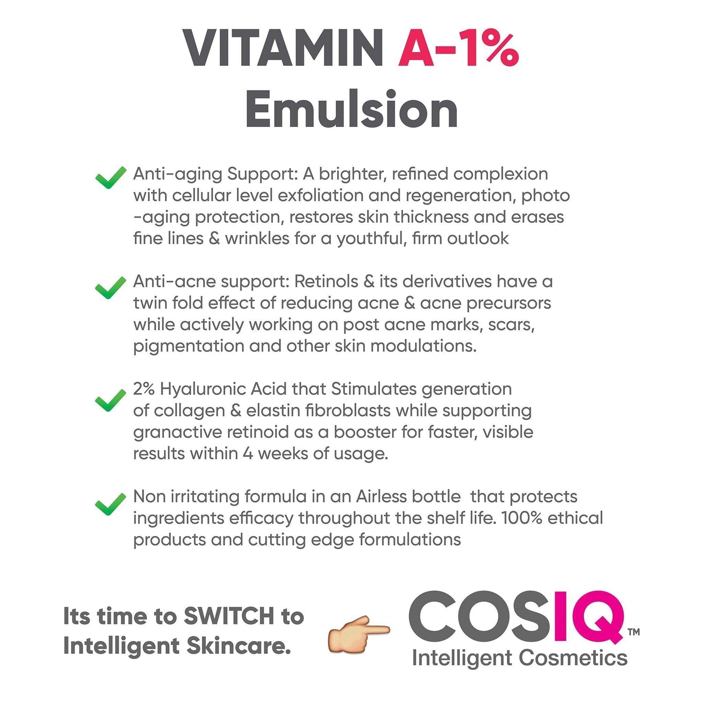 Vitamin A-1% Granactive Retinoid Emulsion, 30ml