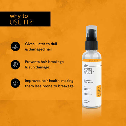 Vitamin C Hair Serum - 1 % Vitamin C Complex + 0.2% Vitamin E | Hair Shine Serum for Women & Men