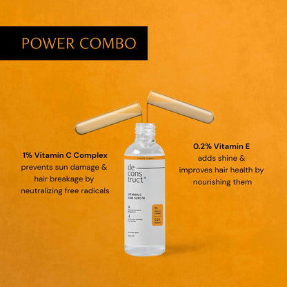 Vitamin C Hair Serum - 1 % Vitamin C Complex + 0.2% Vitamin E | Hair Shine Serum for Women & Men