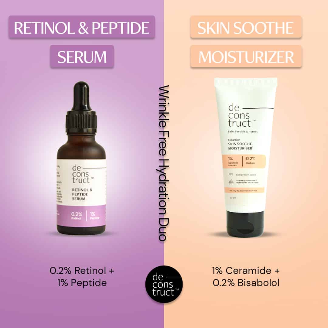 Wrinkle Free Hydration Duo : Retinol & Peptide Serum + Skin Soothe Moisturizer
